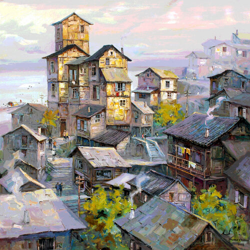 chongqing. the mountain city . von Zhen zhong Duan, Malerei kaufen auf Singulart