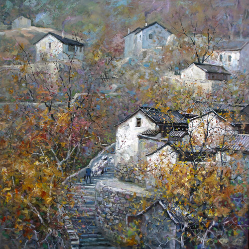 mountain village von Zhen zhong Duan, Malerei kaufen auf Singulart