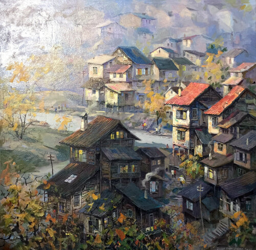 mountain villages of Chongqing von Zhen zhong Duan, Malerei kaufen auf Singulart