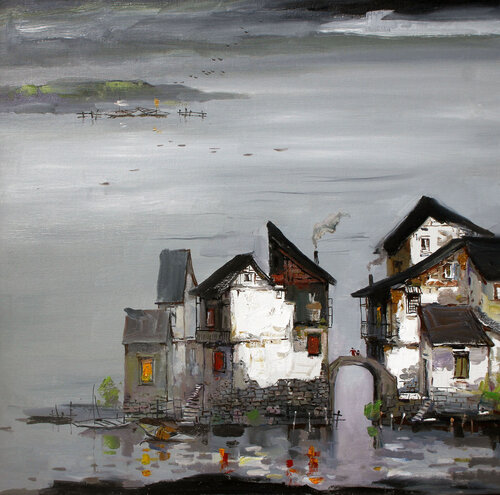 fishing villages von Zhen zhong Duan, Malerei kaufen auf Singulart