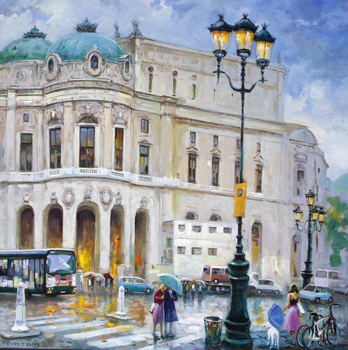 Paris Opera House di Zhen zhong Duan, Pittura in vendita su Singulart