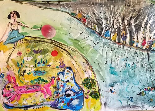 Enfer et paradis von blandine laneyrie, Malerei kaufen auf Singulart
