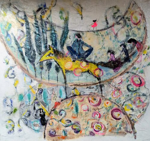 Cheval jaune von blandine laneyrie, Malerei kaufen auf Singulart