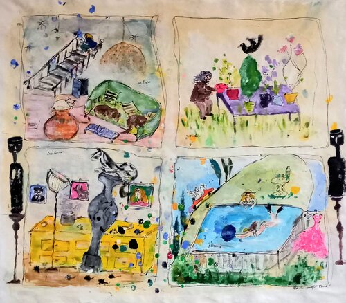 Ma maison di blandine laneyrie, Pittura in vendita su Singulart