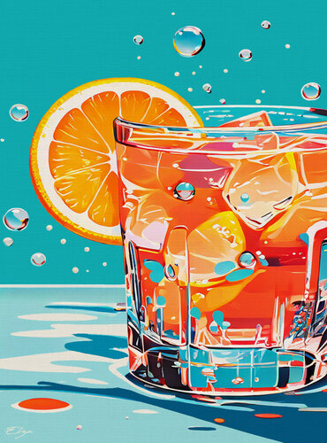Summer Sip par Elena Zaharia, Peinture en vente sur Singulart