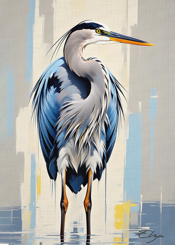 Great Blue Heron van Elena Zaharia, Schilderij te koop op Singulart