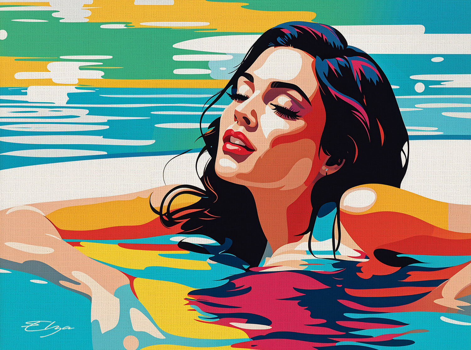 Woman of Sunlit Waters Elena Zaharia Originalgemälde zu verkaufen