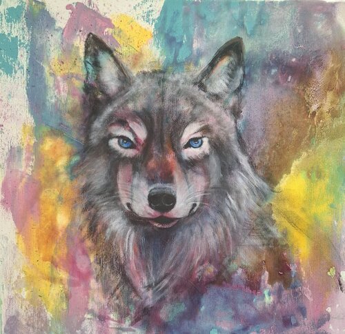Wolfshund by Angelika Frank, Painting for Sale on Singulart