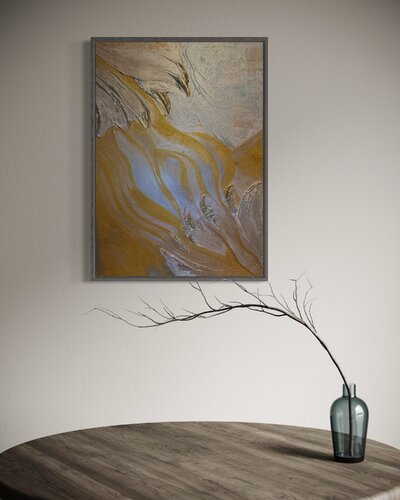 Golden flowers van Irena Hočevar, Schilderij te koop op Singulart