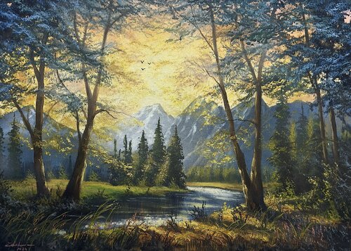 Sacred Morning di Sasa Certanc, Pittura in vendita su Singulart