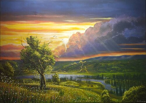 Whispers Before the Storm di Sasa Certanc, Pittura in vendita su Singulart