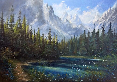 “Where the Giants Sleep” di Sasa Certanc, Pittura in vendita su Singulart