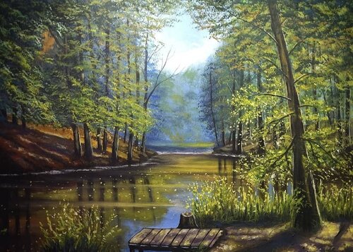 “Memoria Viridis” van Sasa Certanc, Schilderij te koop op Singulart