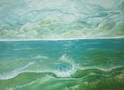 El Hombre en las Nubes di Devora Cañada Rodríguez, Pittura in vendita su Singulart