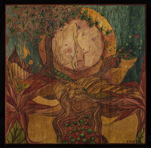 Staring at the moon by Crystal Michielsen, Painting for Sale on Singulart