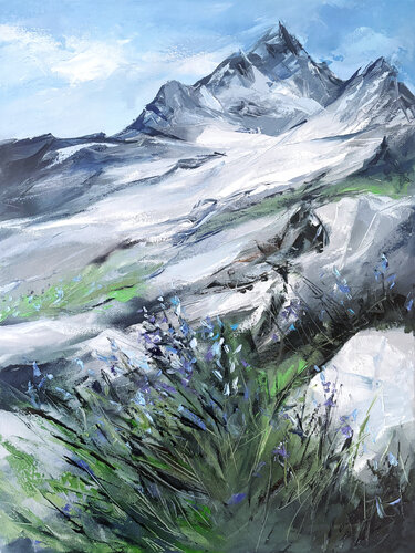 Wildflowers in the Mountains van Anna Stakanova, Schilderij te koop op Singulart