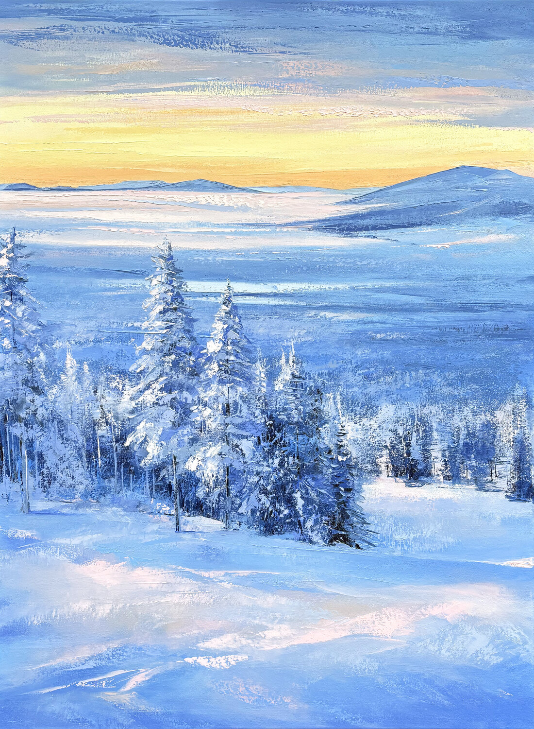 Light Over the Cold Anna Stakanova Original painting for sale