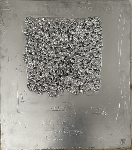 Monochrome Silver_2 von Tina Mallia, Malerei kaufen auf Singulart