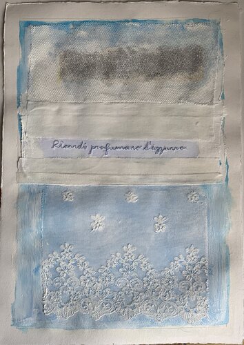 Ricordi profumano d'azzurro. by Tina Mallia, Work on Paper for Sale on Singulart