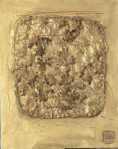 Monochrome Gold_2 von Tina Mallia, Malerei kaufen auf Singulart