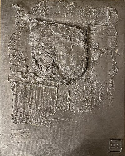 Monochrome Silver_5 van Tina Mallia, Schilderij te koop op Singulart