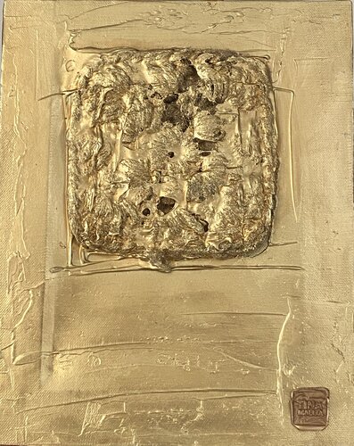 Monochrome Gold_3 von Tina Mallia, Malerei kaufen auf Singulart