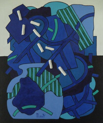 Bleu aux rayons verts di Michel Marant, Pittura in vendita su Singulart