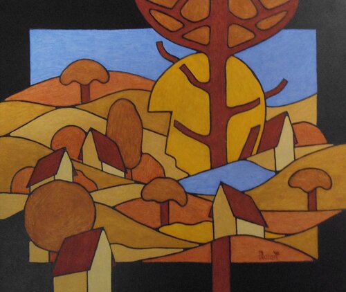 Silhouette jaune de Michel Marant, Pintura a la venta en Singulart