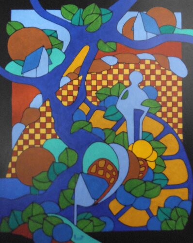 Le gasteropode et l'arbre van Michel Marant, Schilderij te koop op Singulart