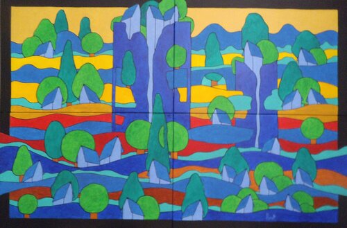 COUCHER DE SOLEIL SUR LES TERRES von Michel Marant, Malerei kaufen auf Singulart