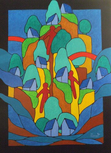 LES PASSERELLES ROUGES di Michel Marant, Pittura in vendita su Singulart