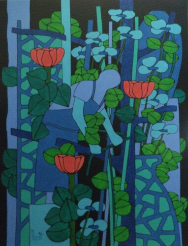 Les pavots roses van Michel Marant, Schilderij te koop op Singulart