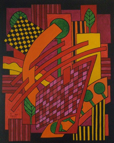 Damier jaune di Michel Marant, Pittura in vendita su Singulart