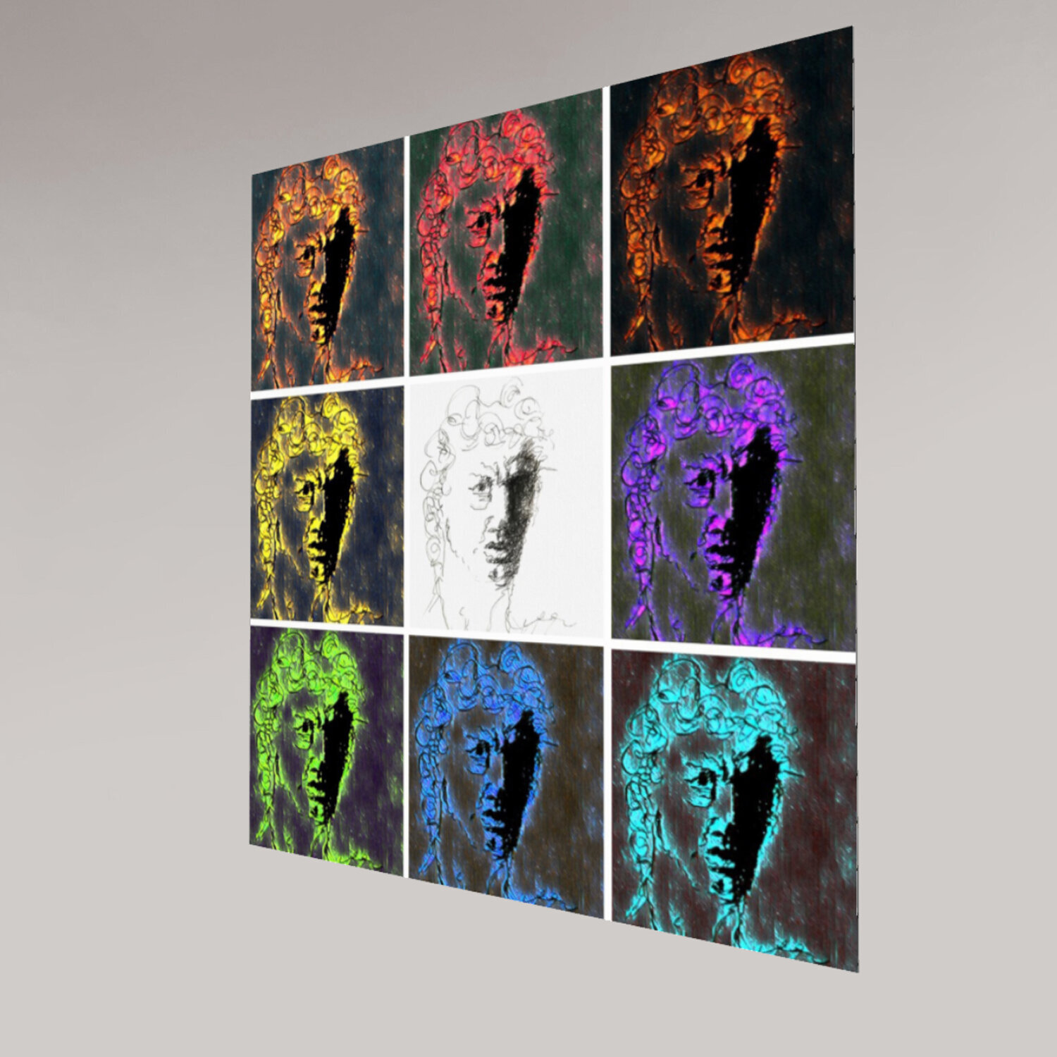 Tiefe, Linie und Farbe  Mosaik in 3-D ANNA