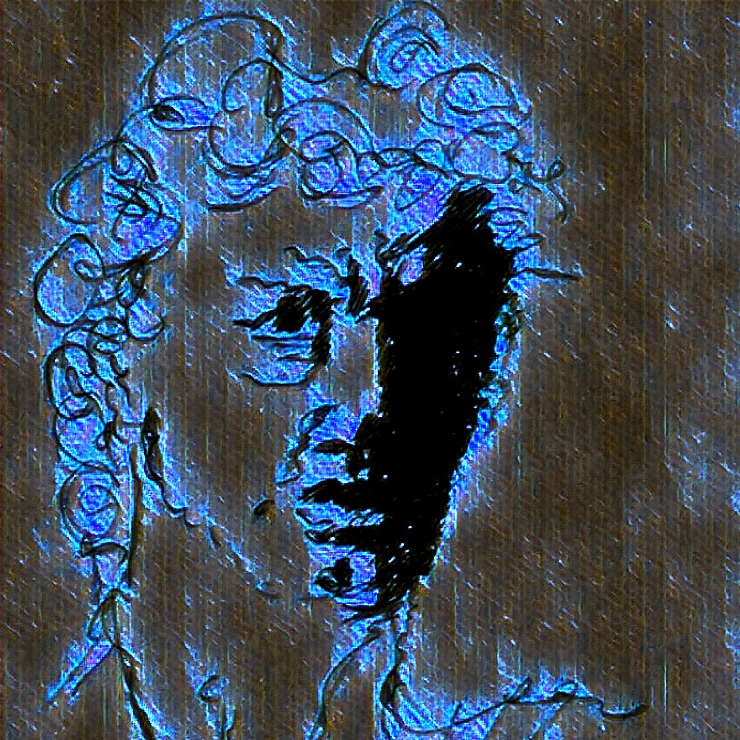Tiefe, Linie und Farbe  Blau wurde zu Stille portrait ANNA Druck zu verkaufen