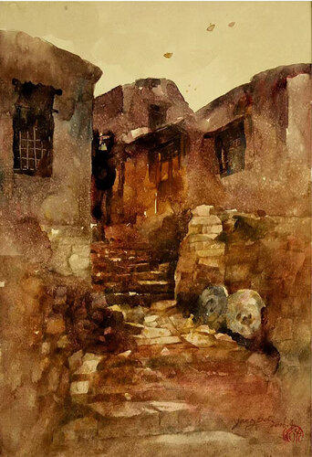 The Stone Step Path Painting di Chunguang Ma, Disegno in vendita su Singulart
