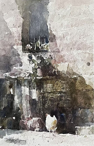 Corner of Farmhouse Yard 3 di Chunguang Ma, Pittura in vendita su Singulart