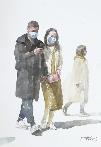 Young Couple I di Chunguang Ma, Pittura in vendita su Singulart