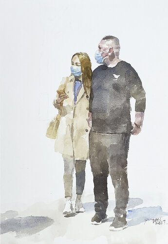 Middle-aged Couple I di Chunguang Ma, Pittura in vendita su Singulart