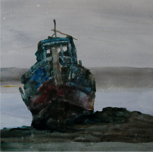 Stranded ship von Chunguang Ma, Malerei kaufen auf Singulart