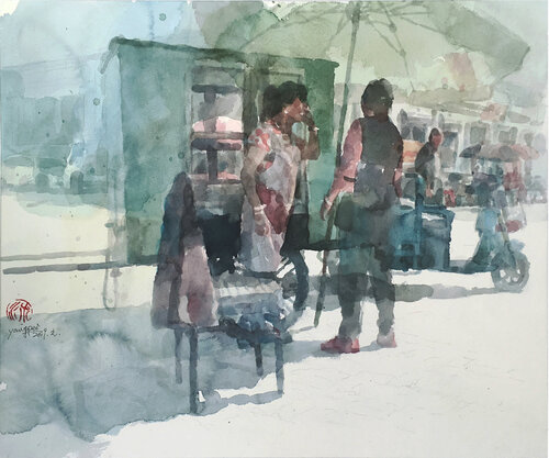 Roadside pancake cart Chunguang Ma