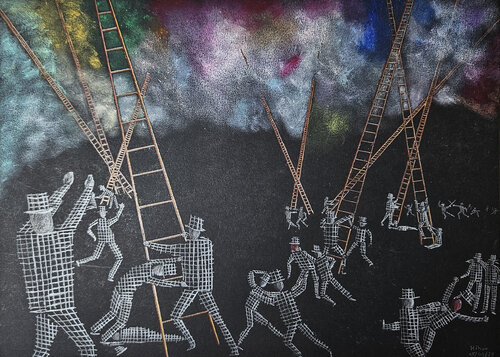 Les échelles par Christian Paboeuf, Dessin en vente sur Singulart