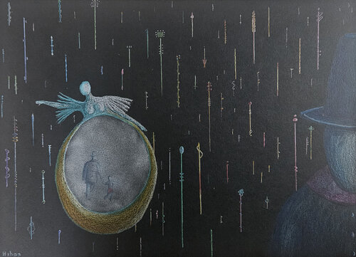 Les bâtons van Christian Paboeuf, Tekening te koop op Singulart