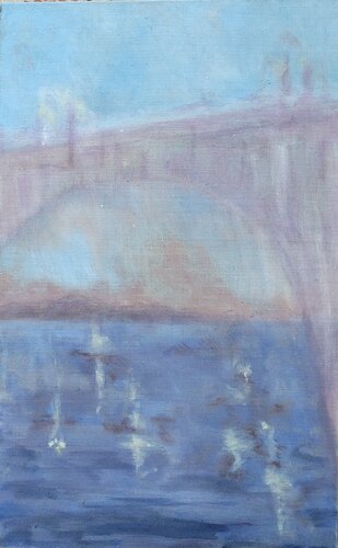 Pont dans la brume von Christian Delavelle, Malerei kaufen auf Singulart