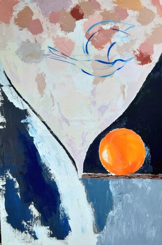L'orange di Christian Delavelle, Pittura in vendita su Singulart