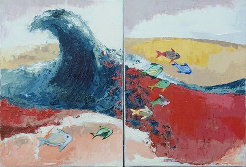 La Vague (Saules aveugles, femmes endormies) von Christian Delavelle, Malerei kaufen auf Singulart