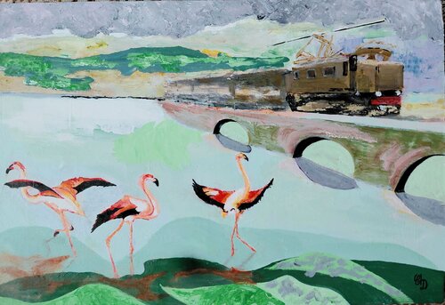 Arrivée en gare de Santa-Lucia (Venise) von Christian Delavelle, Malerei kaufen auf Singulart