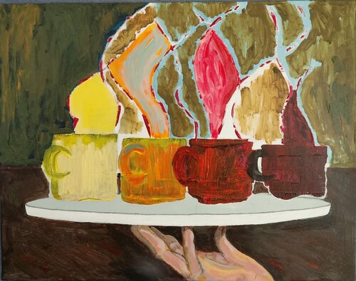 Chocolat chaud et café moka by Christian Delavelle, 회화 for Sale on Singulart