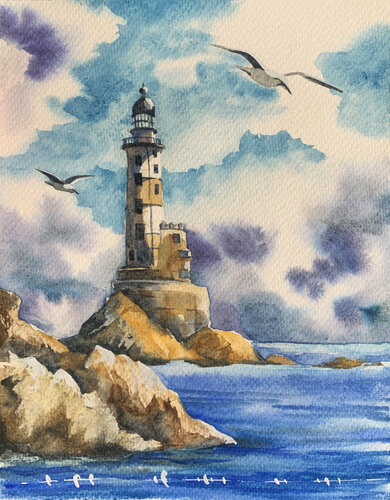 Lighthouse by Olena Horova, Painting for Sale on Singulart