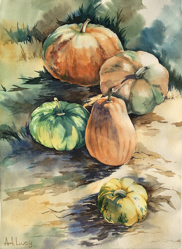 Pumpkins by Olena Horova, Painting for Sale on Singulart